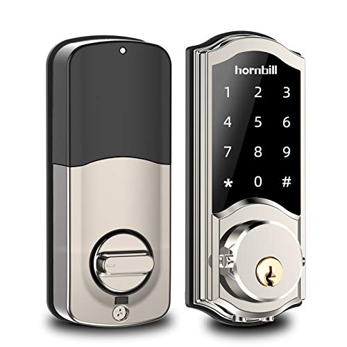 [2021 Newest] Smart Deadbolt Lock Front Door, Keyless Entry Door Lock with Keypads, Bluetooth Smart Locks Work with Alexa, Digital Code Lock for Airbnb and Vacation Rental Hosts