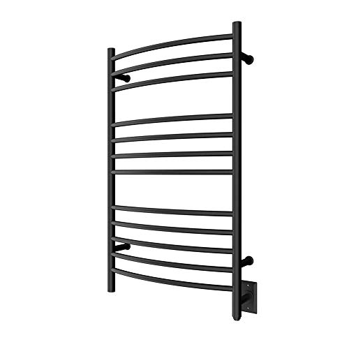 HEATGENE Towel Warmer for Bathroom Plug-in/Hardwired Drying Rack Matte Black