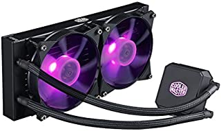 Cooler Master MasterLiquid LC240E RGB Close-Loop AIO CPU Liquid Cooler, 240mm Radiator, Dual Chamber RGB Pump, Dual MF120R RGB Fans w/ RGB Lighting Sync for AMD Ryzen/Intel 1151/2066