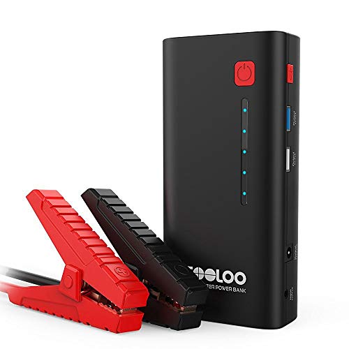 GOOLOO 800A Peak 18000mAh SuperSafe Car Jump Starter with USB Quick Charge 3.0 (Up to 7.0L Gas or 5.5L Diesel Engine), 12V Portable Power Pack Auto Battery Booster Phone Charger Built-in LED Light