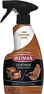 Weiman Leather Cleaner and Conditioner for Furniture - Cleans Conditions and Restores Leather Surfaces - UV Protectants Help Prevent Cracking or Fading of Leather Car Seats, Shoes, Purses