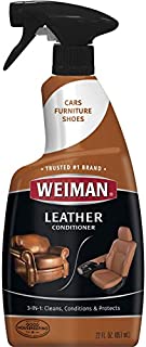 Weiman Leather Cleaner and Conditioner for Furniture - 22 Ounce - Cleans Conditions and Restores Leather Surfaces - UV Protectants Help Prevent Cracking or Fading of Leather Car Seats, Shoes, Purses