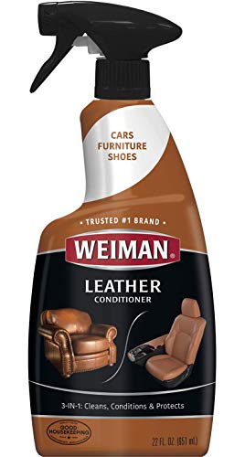 Weiman Leather Cleaner and Conditioner for Furniture - 22 Ounce - Cleans Conditions and Restores Leather Surfaces - UV Protectants Help Prevent Cracking or Fading of Leather Car Seats, Shoes, Purses