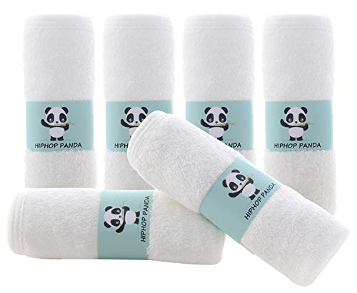 Bamboo Baby Washcloths - Hypoallergenic 2 Layer Ultra Soft Absorbent Bamboo Towel - Newborn Bath Face Towel - Natural Reusable Baby Wipes for Sensitive Skin - Baby Registry as Shower