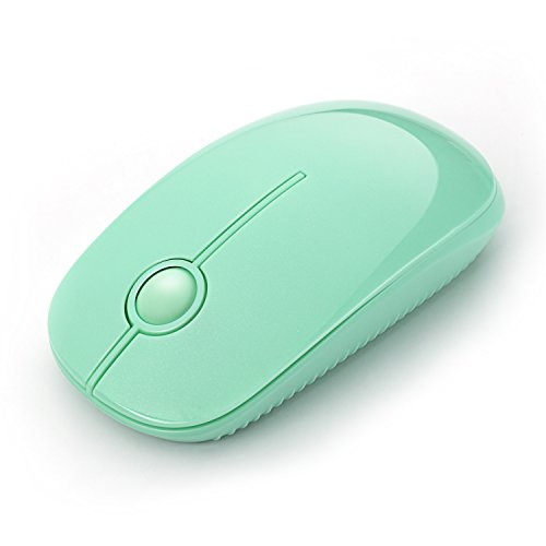 Jelly Comb 2.4G Slim Wireless Mouse with Nano Receiver, Less Noise, Portable Mobile Optical Mice for Notebook, PC, Laptop, Computer, MacBook MS001 (Pure Green)