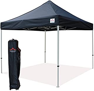 UNIQUECANOPY 10'x10' Ez Pop Up Canopy Tent Commercial Instant Shelter, with Heavy Duty Roller Bag, 10x10 FT Black