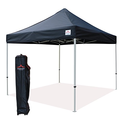 UNIQUECANOPY 10'x10' Ez Pop Up Canopy Tent Commercial Instant Shelter, with Heavy Duty Roller Bag, 10x10 FT Black