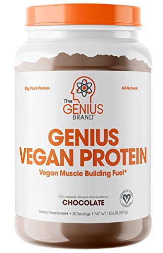 Genius Vegan Protein Powder  Plant Based Lean Muscle Building Shake | Best Pea + Pumpkin Protein Sources  Ideal Lean Body Shake for Men & Women  All in One Nutritional Sport Drink (Dairy Free)