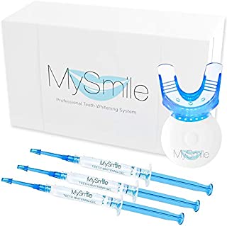 MySmile Teeth Whitening Kit with LED Light, 3 Teeth Whitening Gel Pen for Sensitive Teeth, Deluxe Dental Grade Teeth Whitener with Carbamide Peroxide, Safe Use for Home, Travel, Fast Result in 10 Min