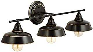 CO-Z 3 Light Wall Sconce Light Fixture Industrial Style, Metal Wall Mount Lamp in Oil Rubbed Bronze Finish for Bathroom Bedroom Vanity Table Mirror Cabinets Dressing Table Cafe, ETL. (3 Light)