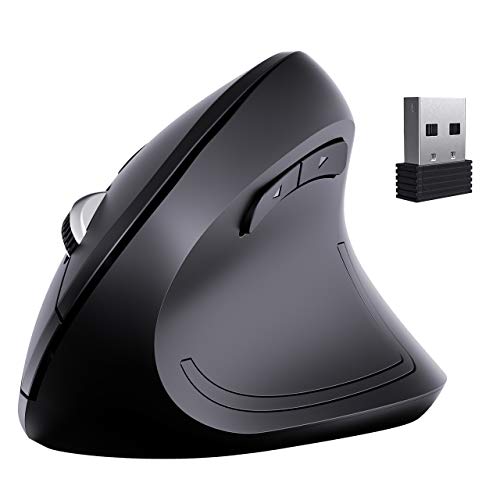 VicTsing Ergonomic Mouse, Upgraded Vertical Wireless Mouse 2.4G Optical Mouse-Reduce Wrist Pain, 6 Buttons 4 Adjustable DPI 1000/1600/2000/2400 Levels, Better Performance for PC, Desktop, Laptop