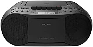 Sony CFDS70-BLK CD/MP3 Cassette Boombox Home Audio Radio, Black, With Aux