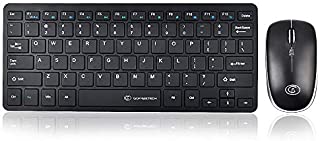 GOFREETECH S006 Ultra Slim Wireless Keyboard Mouse Combo, 2.4G Keyboard Mute Mice - 78 Keys Small Keyboard and Mouse for Office and Home Use Softly - Black