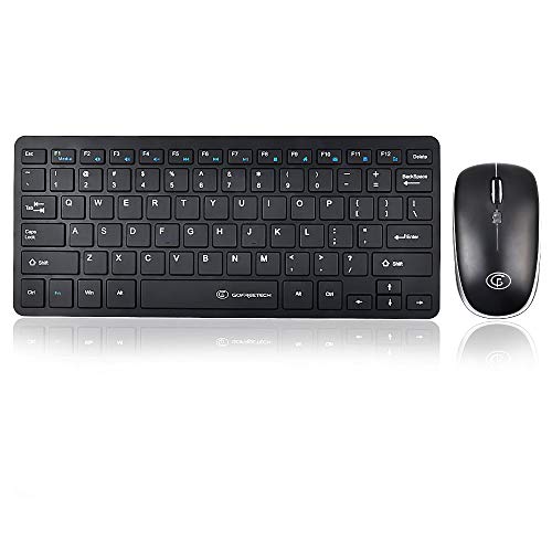 GOFREETECH S006 Ultra Slim Wireless Keyboard Mouse Combo, 2.4G Keyboard Mute Mice - 78 Keys Small Keyboard and Mouse for Office and Home Use Softly - Black