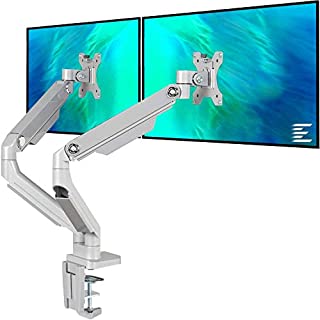 EleTab Dual Arm Monitor Stand - Height Adjustable Desk Monitor Mount Fits for 2 Computer Screens 17 to 32 inches - Each Arm Holds up to 17.6 lbs