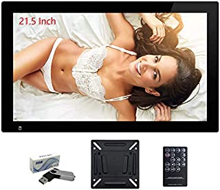 SSA 21.5 Inch Large Digital Picture Frame with Hu Motion Sensor LCD Advertising Player with 1080P High Resolution LCD AV HDMI Input VESA with Wall Mount (Include 32GB USB Stick)