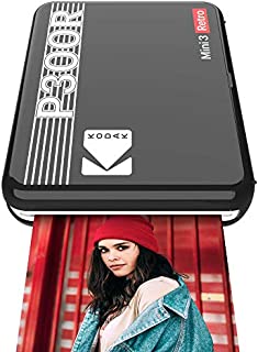 Kodak Mini 3 Retro Portable Photo Printer, Compatible with iOS, Android & Bluetooth Devices, Real Photo: (3x3), 4Pass Technology & Laminating Process, Print Photos - Black