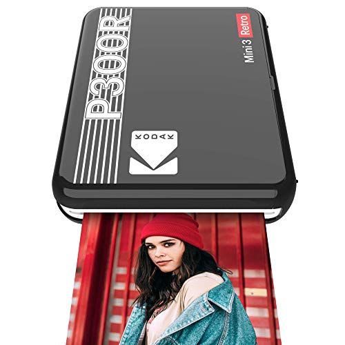 Kodak Mini 3 Retro Portable Photo Printer, Compatible with iOS, Android & Bluetooth Devices, Real Photo: (3x3), 4Pass Technology & Laminating Process, Print Photos - Black