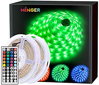 MINGER Led Strip Lights 32.8ft, for Home, Kitchen, Bedroom, Dorm Room, Remote Control, RGB