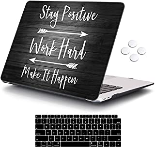 iCasso MacBook Air 13 Inch Case 2020 2019 2018 Release A2337/A2179/A1932 with Retina Display Touch ID, Durable Hard Plastic Shell Case and Keyboard Cover Compatible MacBook Air 13 - Stay Positive