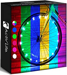 Activ Life Bicycle Spoke Lights (1 Tire, Color-Changing) Fun Accessories for Cool Beach Cruisers, Top Mountain, BMX Trick, Road, Recumbent, Commuting, Tandem, Best Kids & Folding Bike Wheel Lights