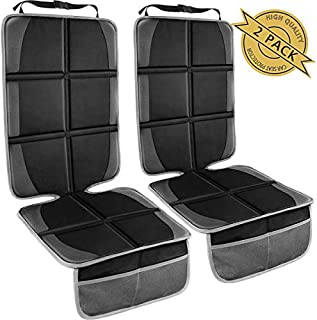 Car Seat Protector,(2 Pack) Large Auto Car Seat Protectors for Child Baby Safety Seat,Thick Padding Carseat Kick Mat with Organizer Pockets,Vehicle Dog Cover Pad for SUV Sedan Leather Seats