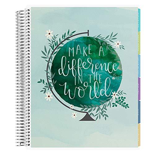 Erin Condren 12 - Month 2021 Teacher Lesson Planner 8.5x11 (January - December 2021) - Make a Difference Cover with Kaleidoscope Interior Design with List of Subjects, Student Name List and Checklist