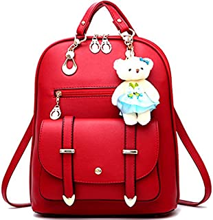 Backpack Purse for Women Large Capacity Leather Shoulder Bags Cute Mini Backpack for Girls,Burgundy