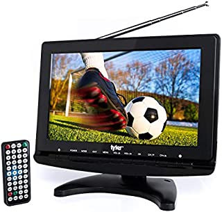 Tyler TTV706 10 Portable Widescreen 1080P LCD TV with Detachable Antennas, HDMI, USB, RCA, FM Radio, Built in Digital Tuner, AV Inputs, AC/DC, (3) Antennas, and Remote Control