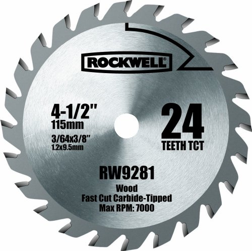 Rockwell RW9281 4 1/2-Inch 24T Carbide Tipped Compact Circular Saw Blade