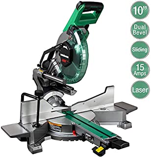 Metabo HPT 10-Inch Sliding Miter Saw | Zero Rear Clearance Slide System | Dual Bevel | Laser Marker (C10FSHCT)