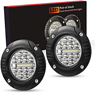 BUNKER INDUST Flush Mount Led Pods 5 Inch LED Truck Work Light Bar 1Pair 48W Driving Bumper lights Flood Spot Combo Off Road Fog Lights Waterproof for Golf Cart Tractor Tacoma ATV UTV