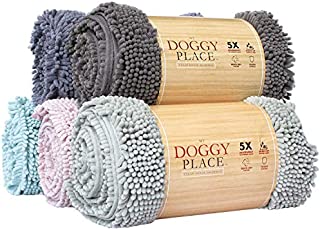 My Doggy Place - Ultra Absorbent Microfiber Dog Door Mat, Durable, Quick Drying, Washable, Prevent Mud Dirt, Keep Your House Clean (Ash, Large) - 36 x 26 Inch