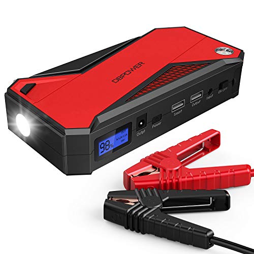 DBPOWER 800A 18000mAh Portable Car Jump Starter (up to 7.2L Gas, 5.5L Diesel Engine) Battery Booster with Smart Charging Port (Black/Red)