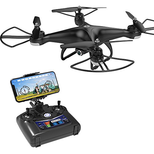 Holy Stone HS110D FPV RC Drone with 1080P HD Camera Live Video 120° Wide-Angle WiFi Quadcopter with Altitude Hold Headless Mode 3D Flips RTF with Modular Battery, Color Black