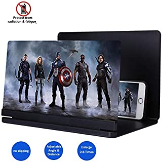 2019 Phone Screen Magnifier, 3D Smart Phone Screen Enlarger HD Movie Amplifier Foldable Cell Phone Holder Stand for iPhone Samsung Galaxy S7 and All other Mobile Phones