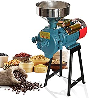 Electric Grain Mill, Mill Grinder Heavy Duty 110V Commercial Grain Grinder Machine Feed Grain Mills Grain Dry Feed Flour Mills Cereals Grinder Rice Corn Grain Coffee Wheat with Funnel (3000W)(Dry Grinder)