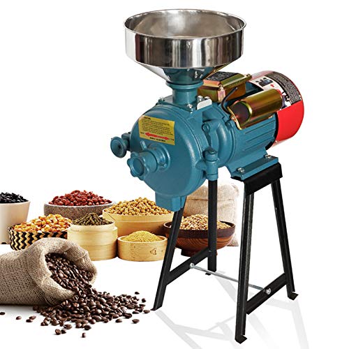 Electric Grain Mill, Mill Grinder Heavy Duty 110V Commercial Grain Grinder Machine Feed Grain Mills Grain Dry Feed Flour Mills Cereals Grinder Rice Corn Grain Coffee Wheat with Funnel (3000W)(Dry Grinder)