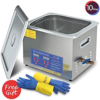 Industrial Grade Ultrasonic Cleaner Stainless Steel 10L Large Capacity with 400W Heating Power for Carbs Car Parts Bullets and Gun Parts ect DAREFLOW 2020 Upgrade