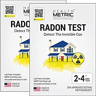 Radon Test Kit for Home - Easy to Use Charcoal Radon Gas Detector for Peace of Mind | 48-96h Short Term EPA Approved Radon Tester | Includes Lab Fees | Protect Yourself and Your Family | 2-Pack