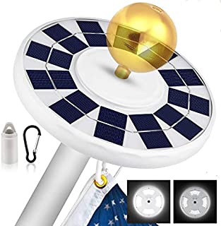 Solar Flag Pole Light, New 128 LED Super-Bright Solar Powered Flagpole Light, 2500mAh Waterproof Solar Light for in-Ground Poles 15-20 Ft, Lasts for 8-10 Hours, Auto On/Off Night Lighting