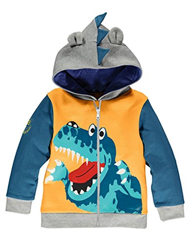 Little Boys Hoodies Active Sweatshirts Kids Toddler Dinosaur Shirt Kids Clothes Size 3 4 T Yellow