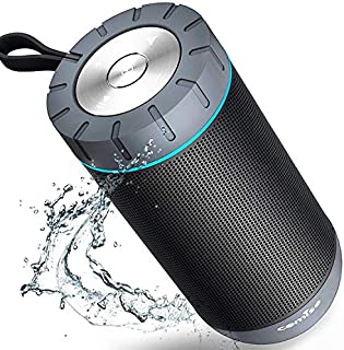 COMISO Waterproof Bluetooth Speakers Outdoor Wireless Portable Speaker with 20 Hours Playtime Superior Sound for Camping, Beach, Sports, Pool Party, Shower (Dark Grey)