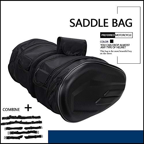 Motorcycle Saddlebags/Panniers Waterproof Travel Luggage Bags 36L-58L Expandable Capacity