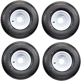 18x8.50-8 GTX OEM Golf Cart Wheels and Golf Cart Tires Combo - Set of 4 (18x8.5-8, white)