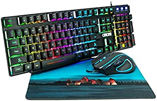 RGB Gaming Keyboard and Mouse Combo CHONCHOW 991b Rainbow Led Backlit 7 Colors Office Device Ergonomic Keyboard with Mice 3200 DPI Adjustable Compatible with PS4a/Ps3 Xbox one Windows Mac PC