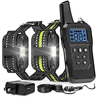 FunniPets Dog Training Collar, 2600ft Range Dog Shock Collar Waterproof Shock Collar for 2 Dogs with 4 Training Modes Light Static Shock Vibration Beep