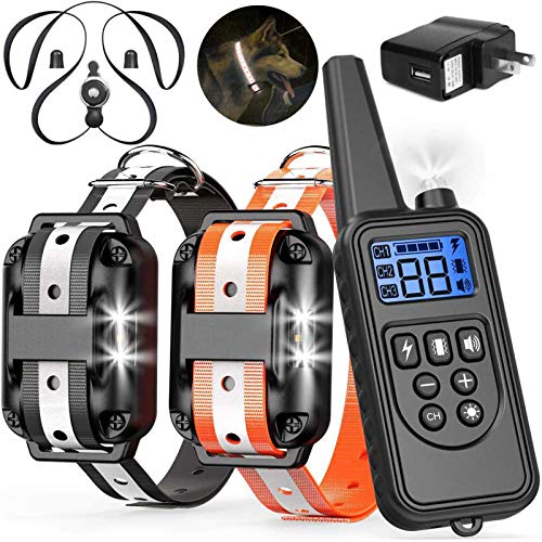 Veckle Dog Training Collar, Shock Collar for 2 Dogs 2600ft Dog Shock Collar with Remote Beep, Vibration Training for Large Medium Dogs