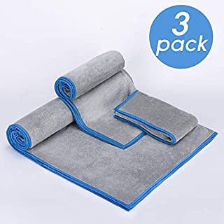 aegend 3 Sizes Ultra-Soft Microfiber Gym Towels, Premium Gym Towels for Men Microfiber Sports Towels for Women - Super Absorbent Yoga, Fitness Workout Sweat Towel, Odor-Free/Grey