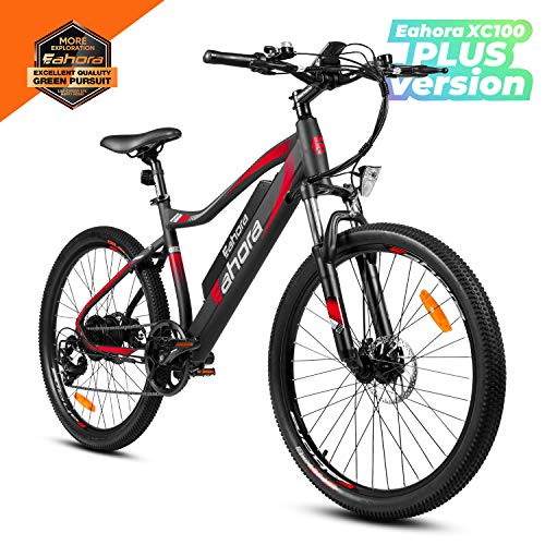 Eahora 26inch Mountain Electric Bike 350W Urban Electric Bikes for Adults with Removable 48V Lithium-ion Battery, E-PAS Recharge System, Shimano 7-Speed Gear Shifts, XC100